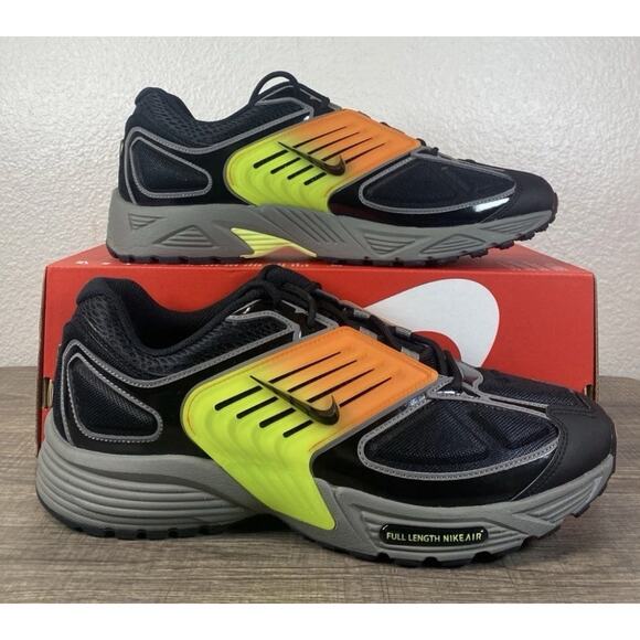 Nike Air Pegasus Wave Black Flat Pewter Safety Orange Mens Size 12 New Fast Ship - Picture 10 of 10